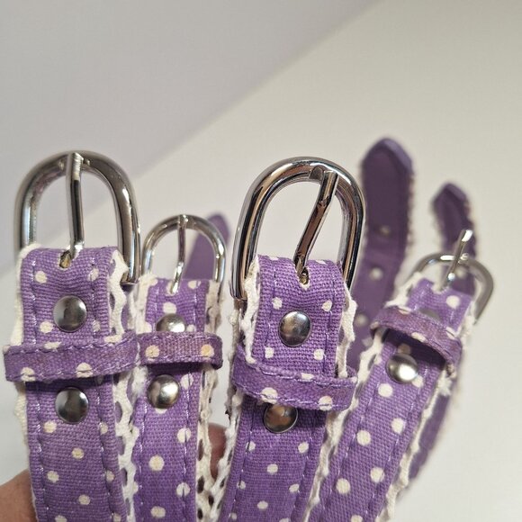 2 Top Paw X-Small Purple Polka Dot Dog Harness Flower Accents Lot Lavender Pearl - Picture 8 of 9